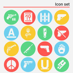 16 pack of completed  filled web icons set