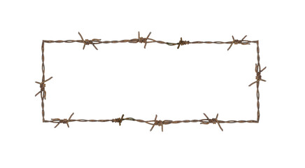 Rusty barbed wire isolated on a white background