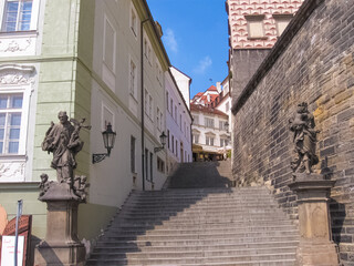 houses of old architecture in Mala Strana