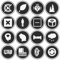 16 pack of cross  filled web icons set