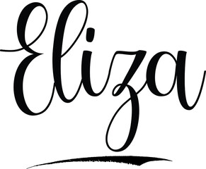 Eliza. Typography Black Color Text on White Background