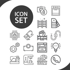 Simple set of electrical related lineal icons.