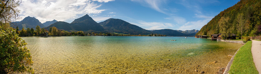 Wolfgangsee (Abersee) Bürglstein Rundwanderweg Panorama im Herbst