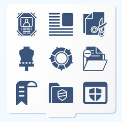 Simple set of 9 icons related to cover