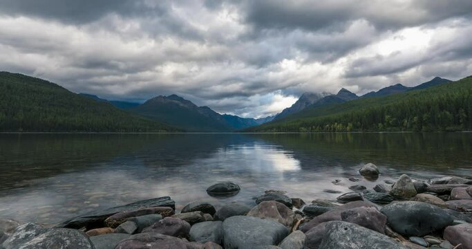 Bowman Lake in Glacier National Park, Montana, USA