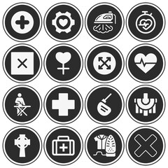 16 pack of recognise  filled web icons set