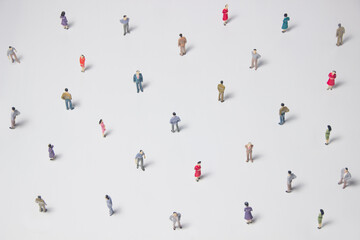 Social distancing, keep distance in public society people