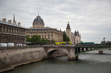 Fototapeta na wymiar Paris,France-June.2014:Notre Dame de Paris in cloudy day.