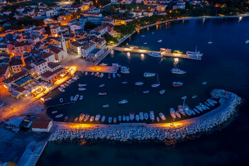 An aerial view of Fazana, Istria, Croatia