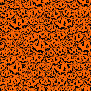 seamless pumpkin pattern and background vector illustration