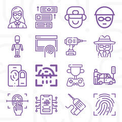 16 pack of sergeant  lineal web icons set