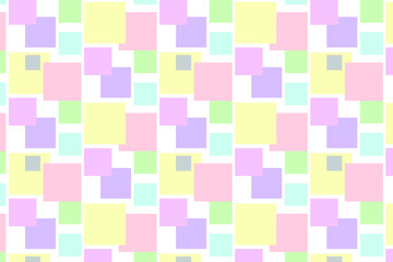 Seamless pattern of colorful squares on a white background for arts, crafts, fabrics, decorating, albums and scrap books. EPS10 file includes a pattern swatch that seamlessly fills any shape