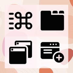 Fototapeta premium Simple set of modes related filled icons
