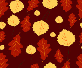 Autumn Leaves Seamless Pattern, Abstract Autumn Leaves Seamless Pattern,Background Seamless Pattern