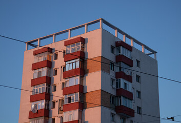 Tall building for living, beautiful sky and sunshine