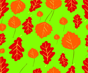 Autumn Leaves Seamless Pattern, Abstract Autumn Leaves Seamless Pattern,Background Seamless Pattern
