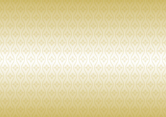 花菱立涌文様のシームレスパターンイラスト（金色グラデーション）