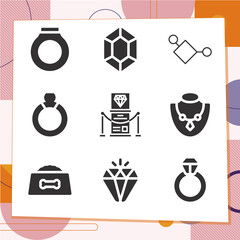 Simple set of 9 icons related to playing field