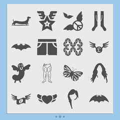 Simple set of tails related filled icons.