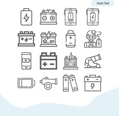 Simple set of heavy weapon related lineal icons.
