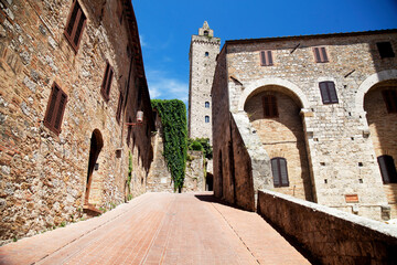 Medieval buildings and towers in San Gimignano. Unesco heritage.