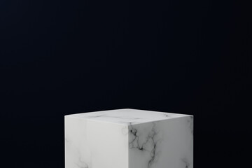 3d rendering close-up luxury marble dark black with geometric shapes, podium on the floor. Platforms for product presentation, background. Abstract composition design,show stand product