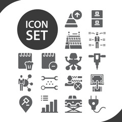 Simple set of improvement related filled icons.