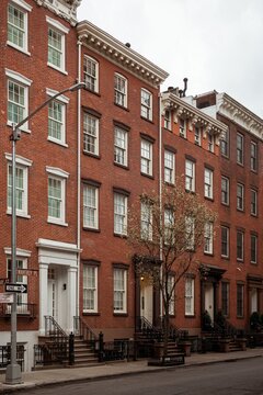 Residential Buildings On Waverly Place, In The West Village, Manhattan, New York City