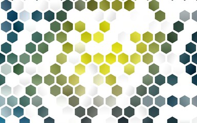 Light Blue, Yellow vector backdrop with hexagons.