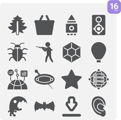 Simple set of gigantic related filled icons.
