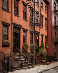 Fototapeta premium Houses on Gay Street in the West Village, Manhattan, New York City