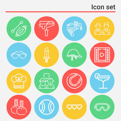 Fototapeta premium 16 pack of leisure lineal web icons set