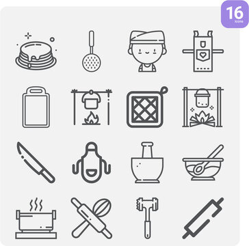 Simple set of islands related lineal icons.