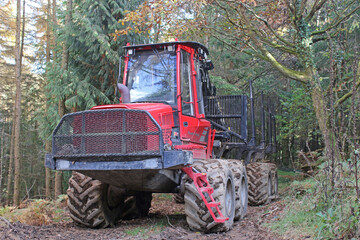 tractor in the forest	