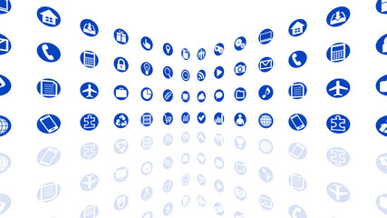 Technology Icon Network Symbol Digital devices on the Internet 3D illustration