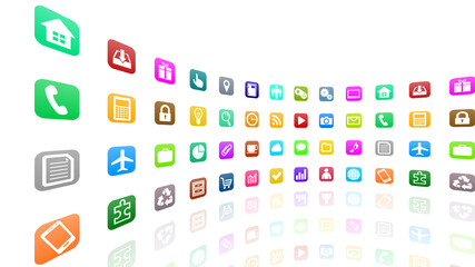 Technology Icon Network Symbol Digital devices on the Internet 3D illustration