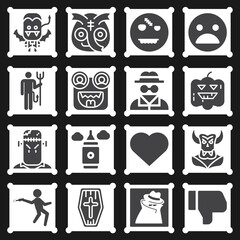 16 pack of bad  filled web icons set
