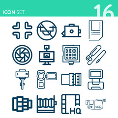 Simple set of 16 icons related to went