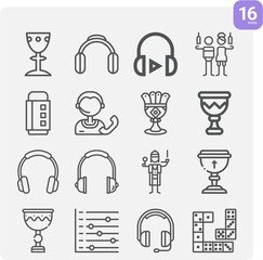 Simple set of protagonist related lineal icons. © Nana