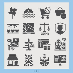 Simple set of department of related filled icons.
