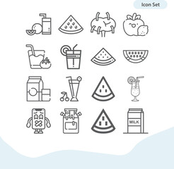 Simple set of bodily fluid related lineal icons.