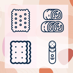 Simple set of appetizer related lineal icons