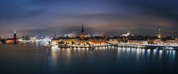 Fototapeta premium Gamla Stan old city in Stockholm after dawn. 