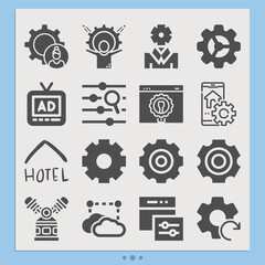 Simple set of technical related filled icons.