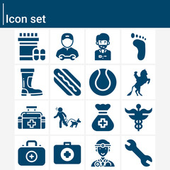 Simple set of heel related filled icons.