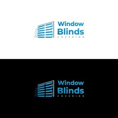 Fototapeta na wymiar Window blinds covering logo company