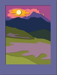 Sunset paper cut out
