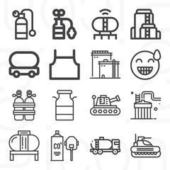 16 pack of battalion  lineal web icons set