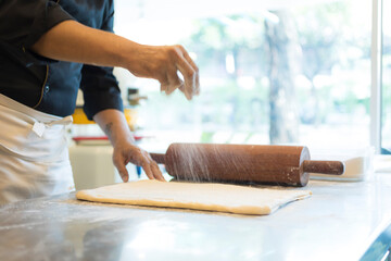 process of Croissant dough, Baking, Baker - Occupation, Homemade, Making