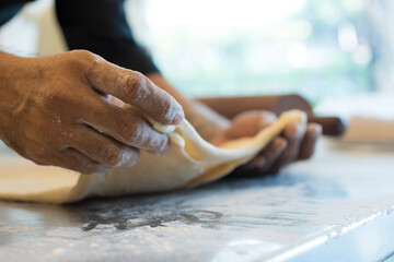 process of Croissant dough, Baking, Baker - Occupation, Homemade, Making